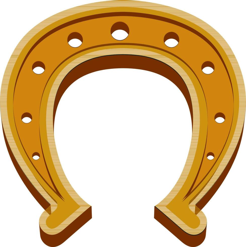 3D illustration of horseshoe. vector