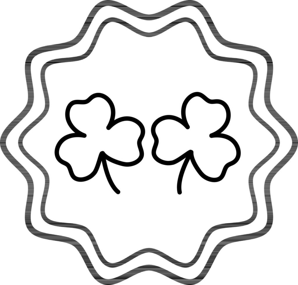 Illustration of shamrock leaves in frame. vector