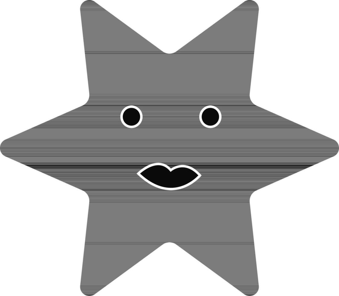 personaje de estrella de mar en negro color. vector