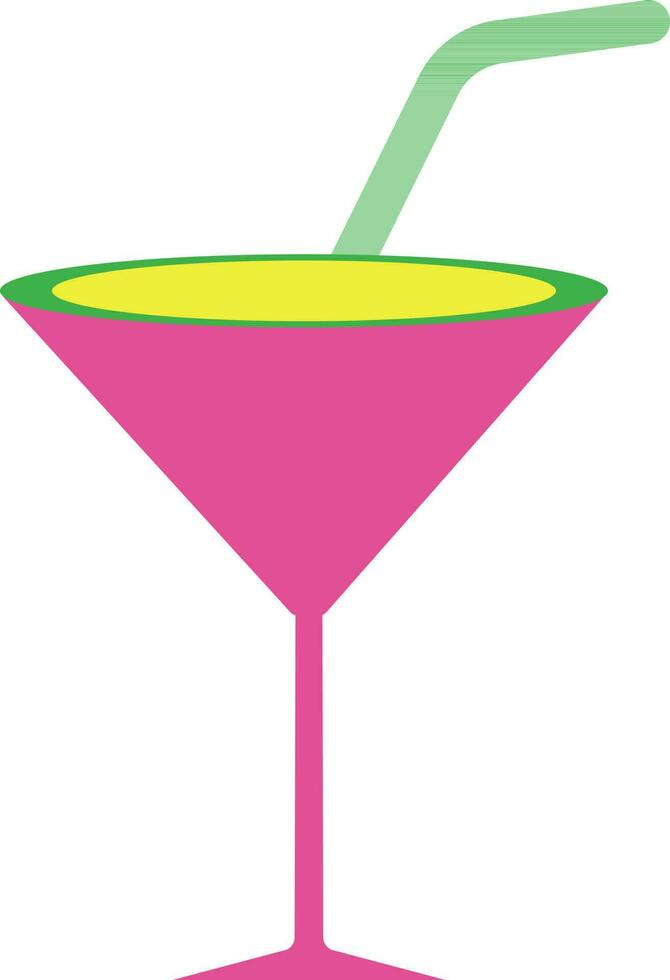 cóctel vaso en rosado y verde color. vector