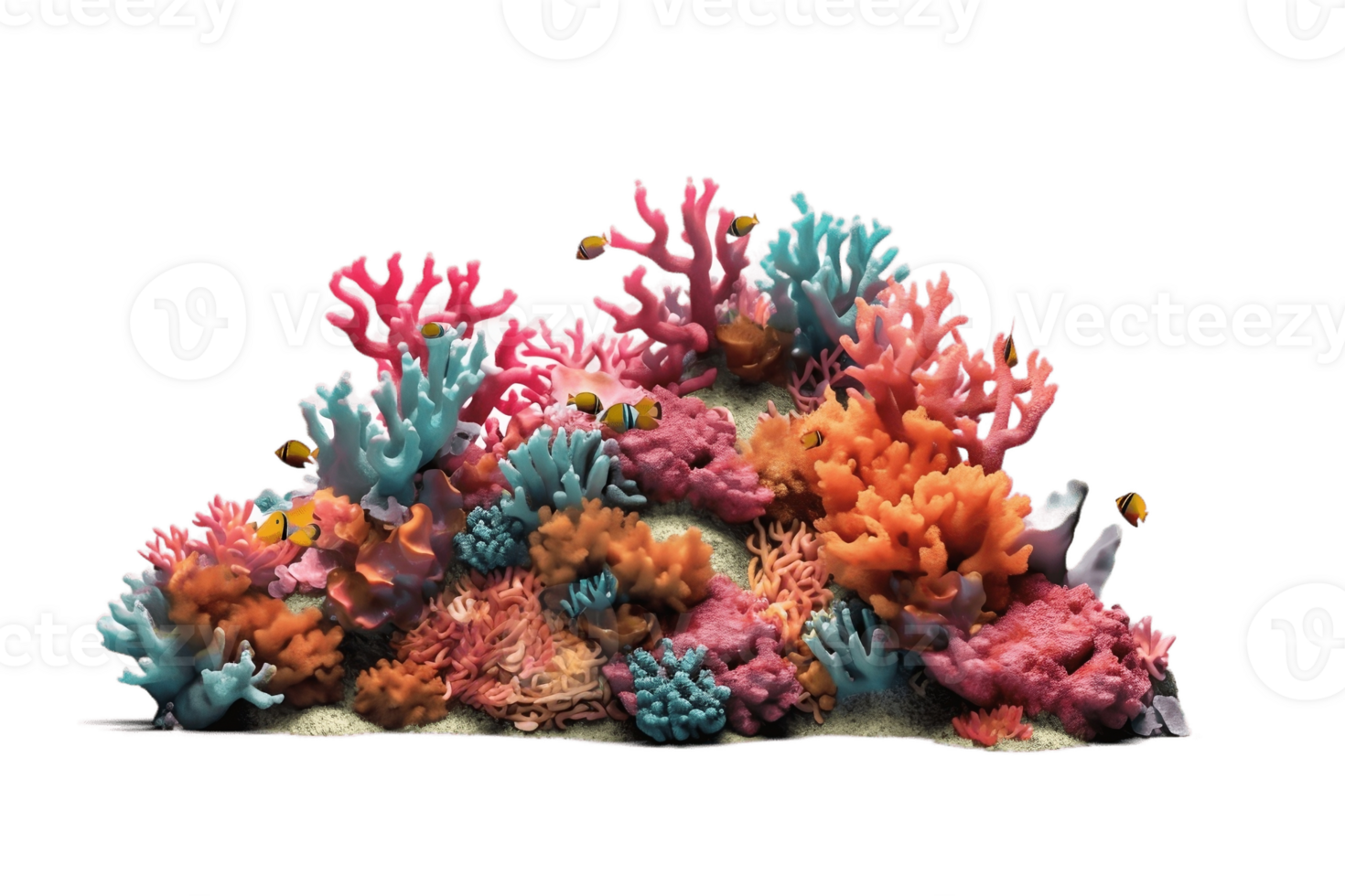 Coral Reef on Transparent Background. AI png