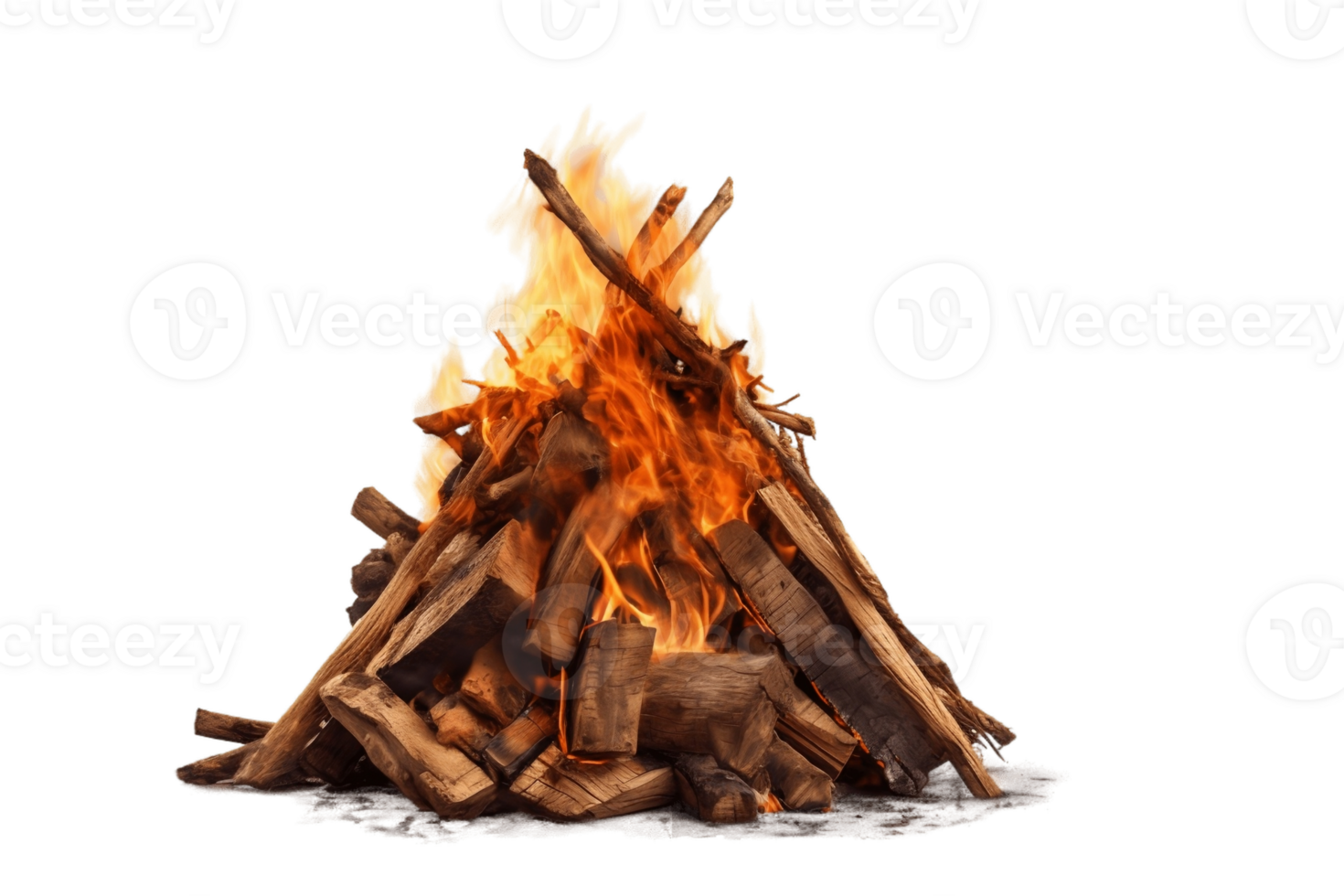Bonfire on a Transparent Background. AI png