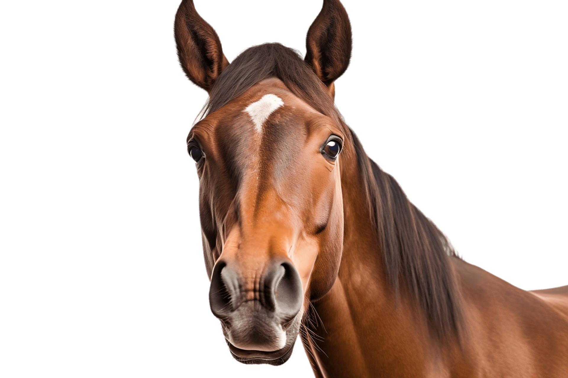 Face Shot of a Horse on Transparent Background. AI 24516699 PNG