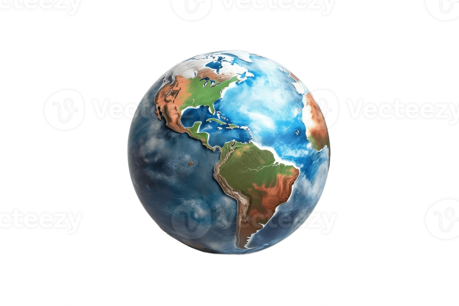 Earth Planet on Transparent Background. AI png