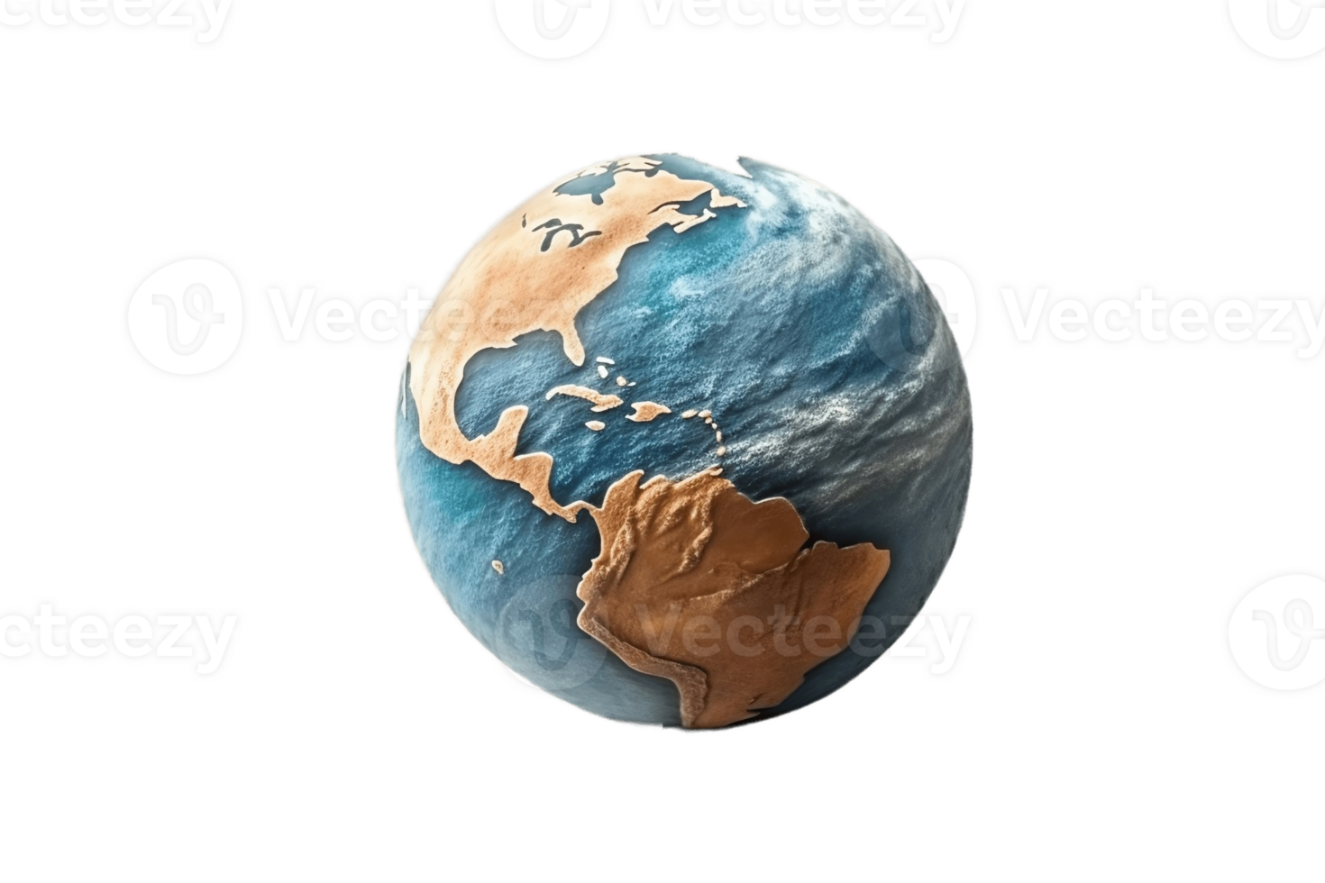 Earth Planet on Transparent Background. AI png