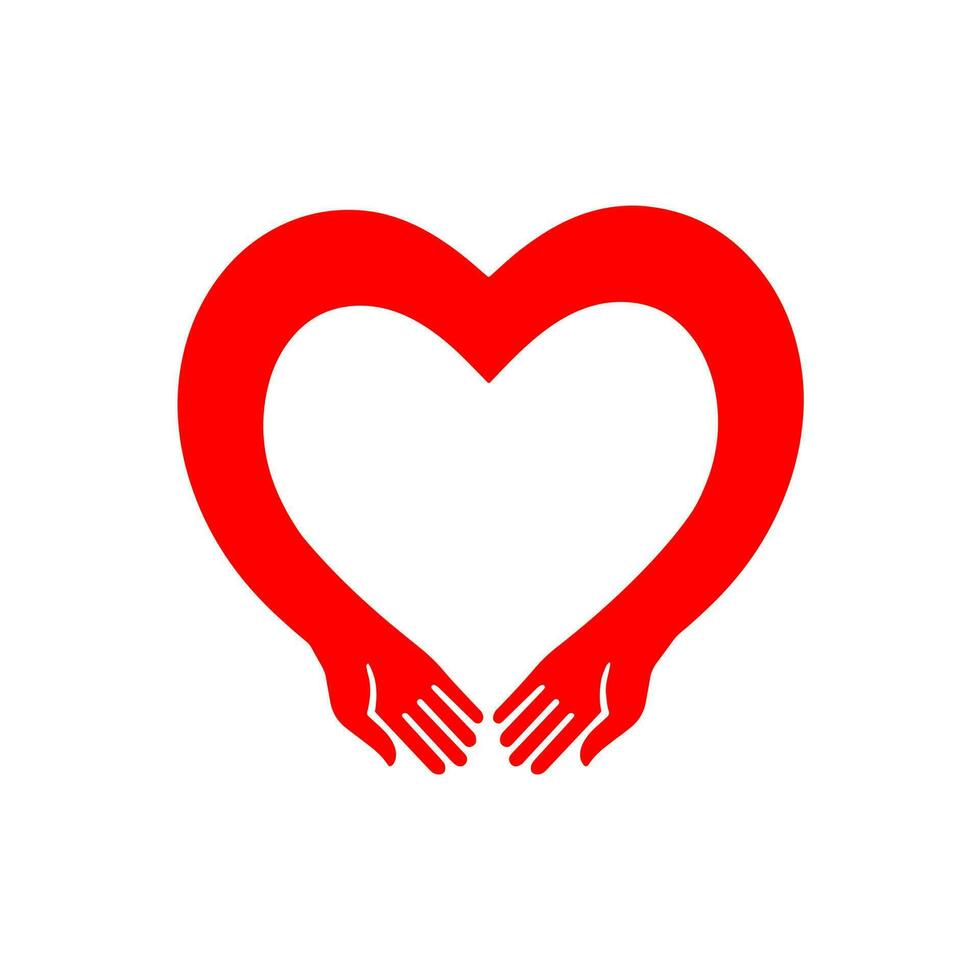 corazones forma mano. corazones forma mano para trabajar como voluntario, amar, amabilidad y amistad concepto vector