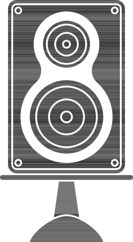 Black and white audio sound speaker. vector