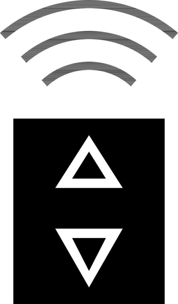 black and white wifi signal with button. vector