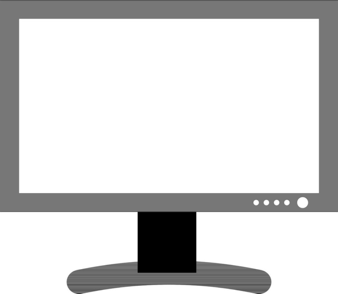 Flat style television screen in black and white color. vector