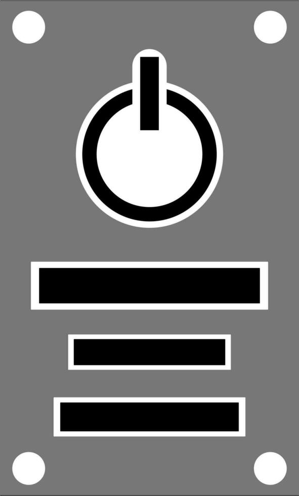 black and white power button in flat style. vector