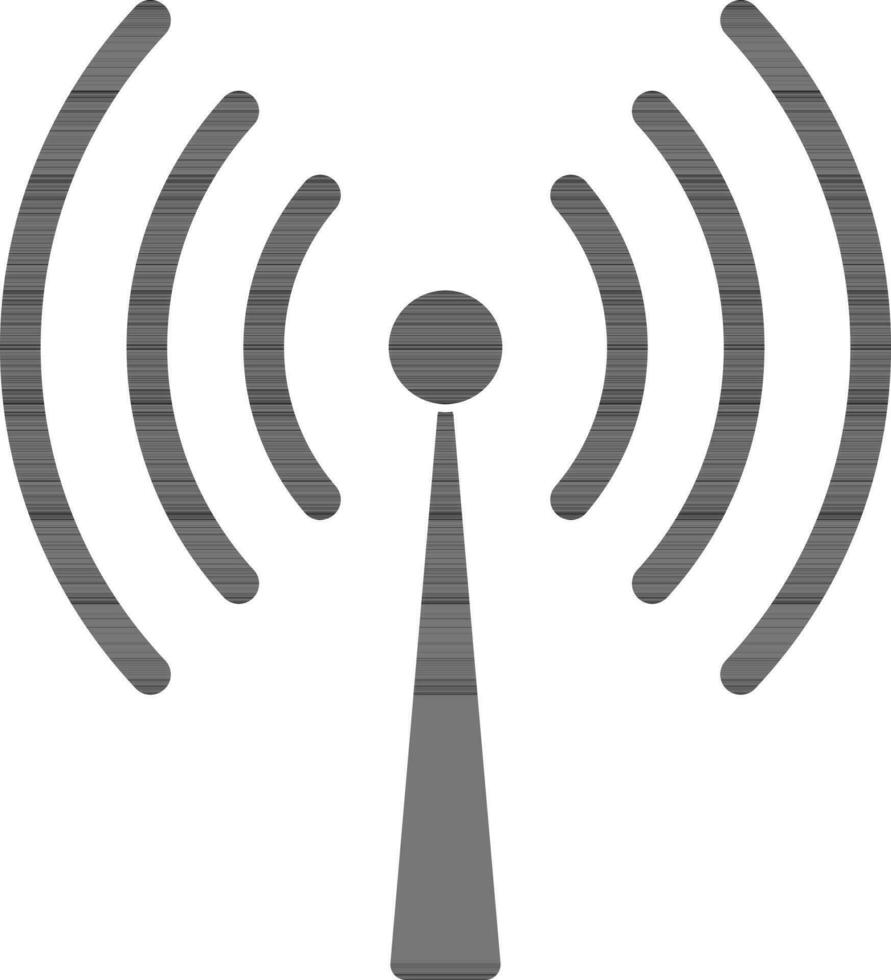 Black antenna on white background. vector
