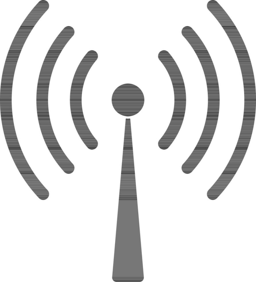 Black antenna on white background. vector