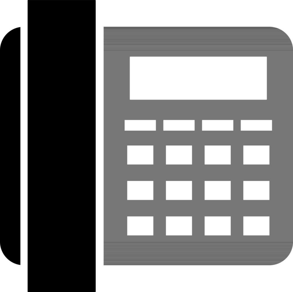 Telephone in black and white color. vector