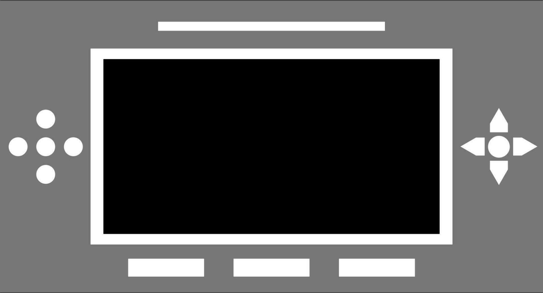 Black and white handheld game. vector