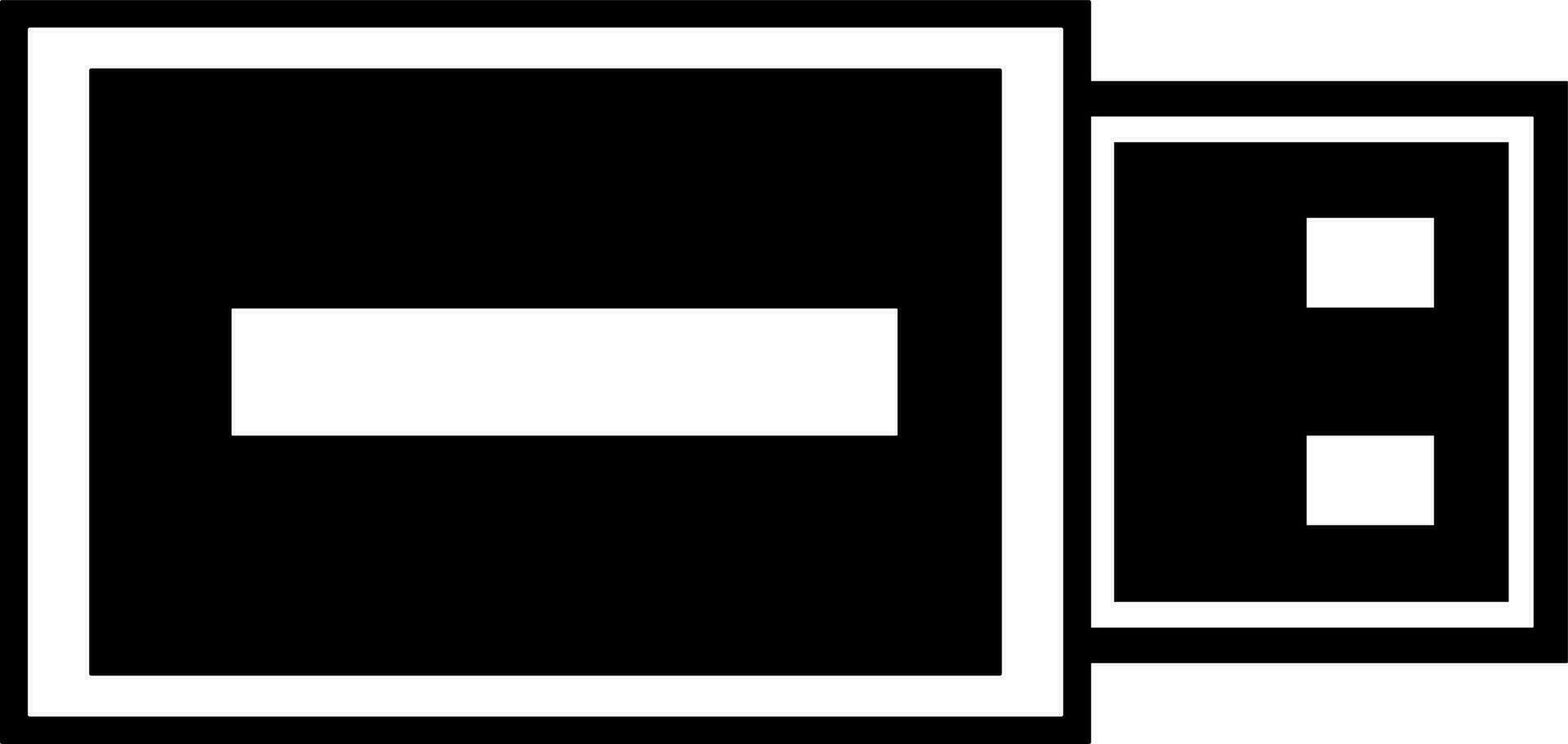 Isolated black and white flash drive. vector