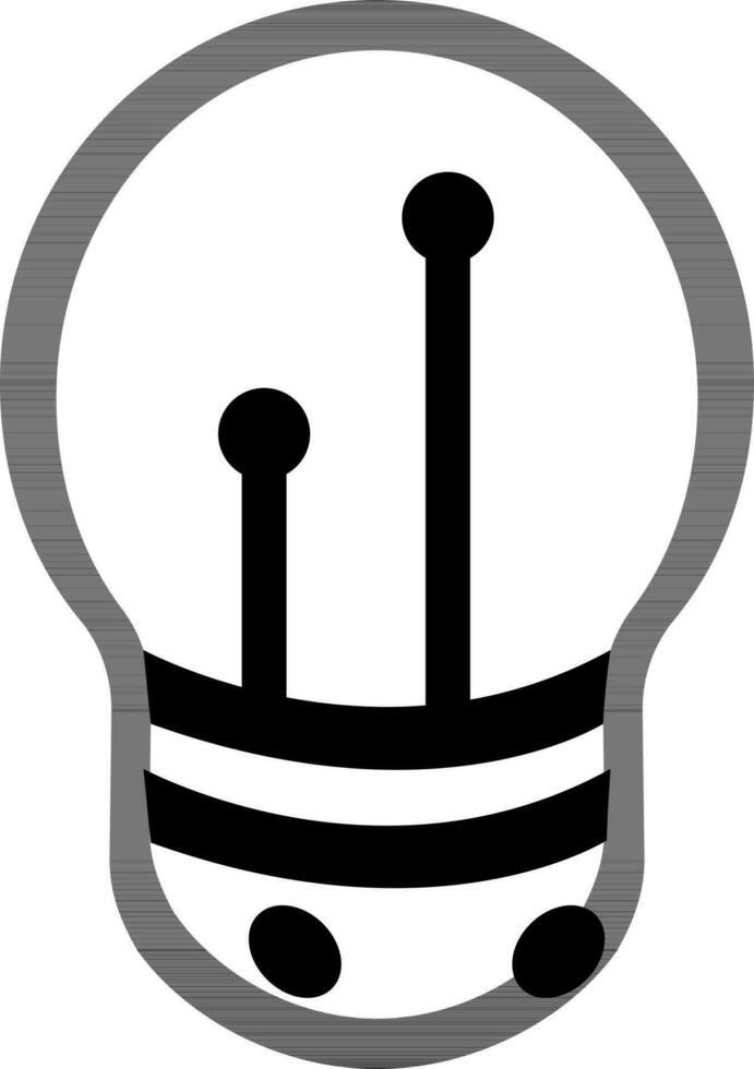 Black and white light bulb. vector