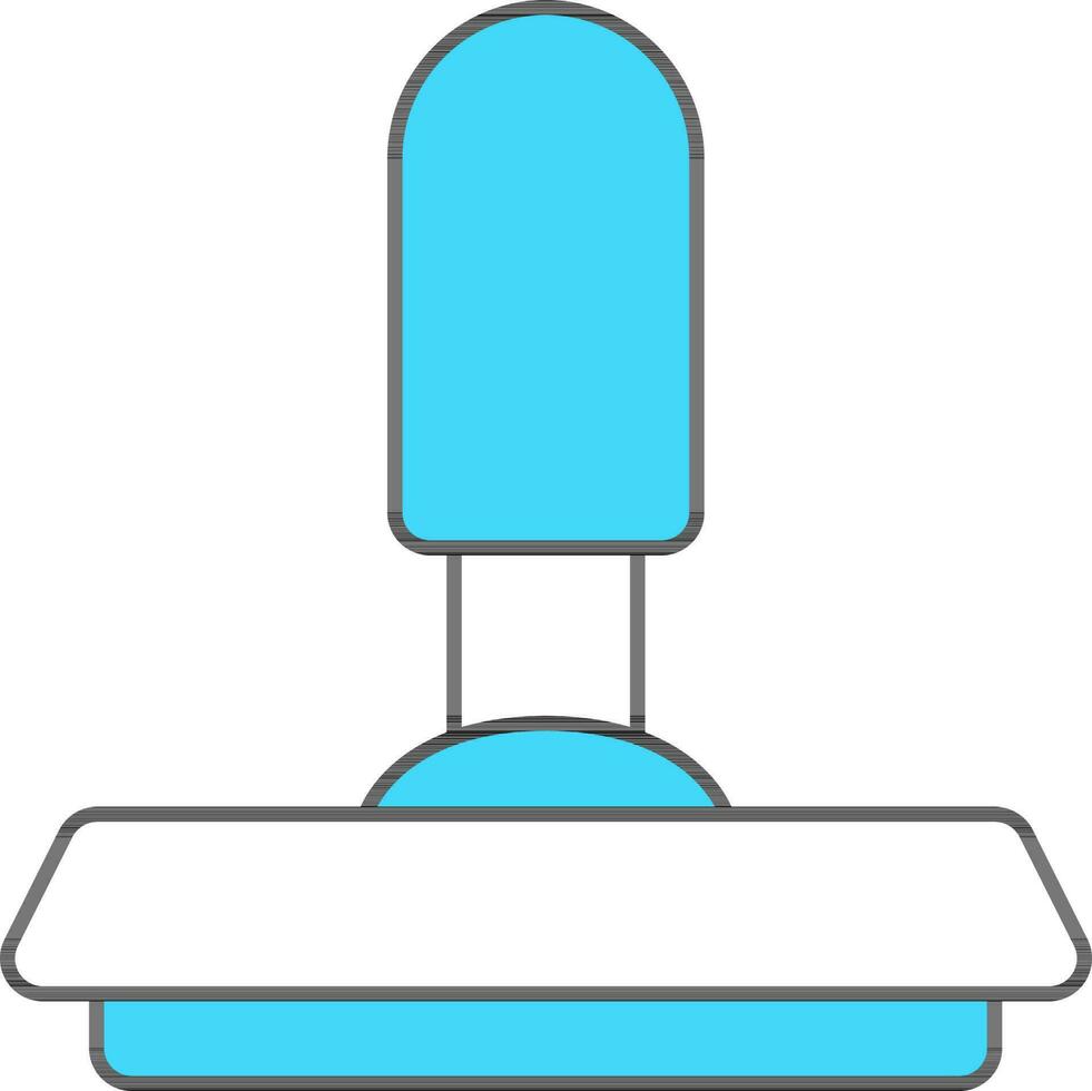 Turquoise And White Stamper Icon In Flat Style. vector