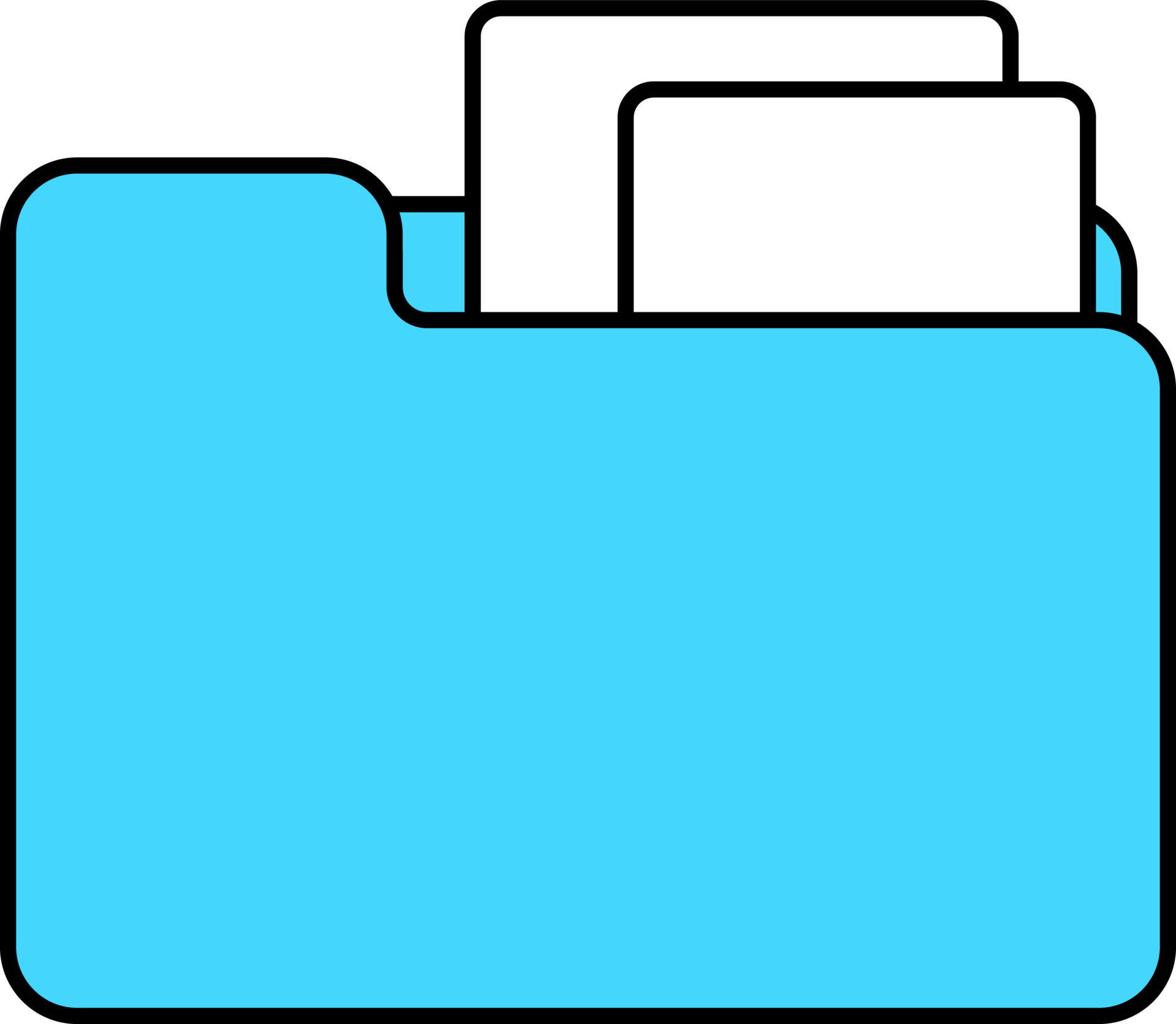 Turquoise And White File Folder Icon In Flat Style. 24516927 Vector Art