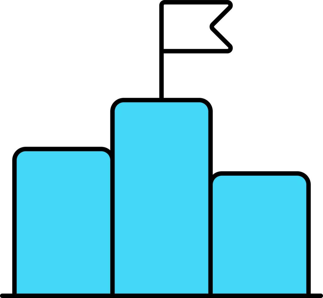 Bar Graph With Flag Icon In Flat Style. 24516929 Vector Art at Vecteezy