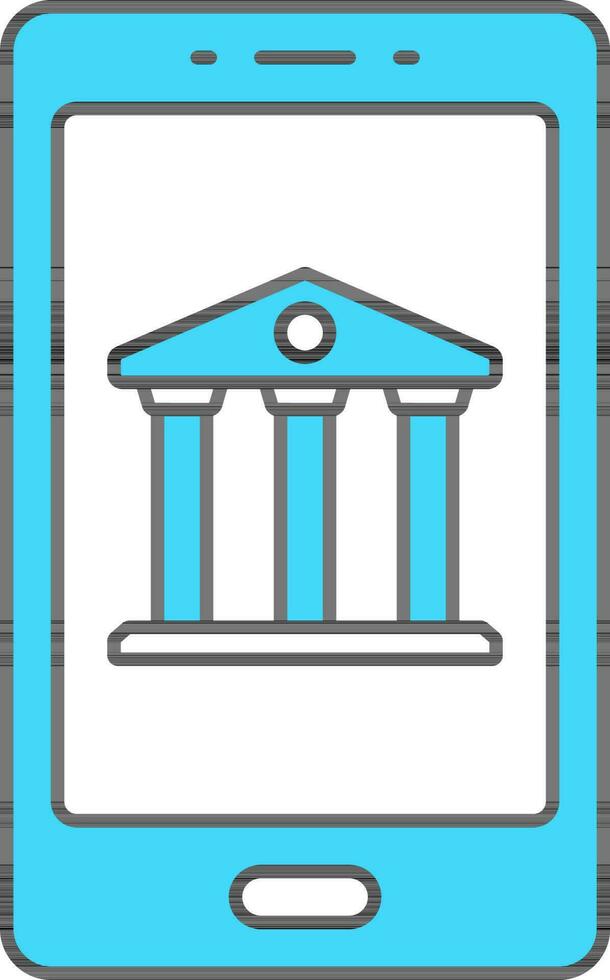 Online Banking Icon In Turquoise And White Color. vector