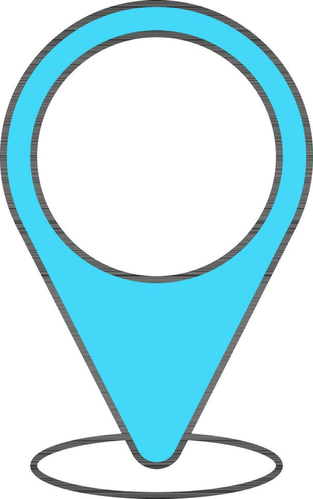 Turquoise And White Navigation Pointer Icon In Flat Style. vector