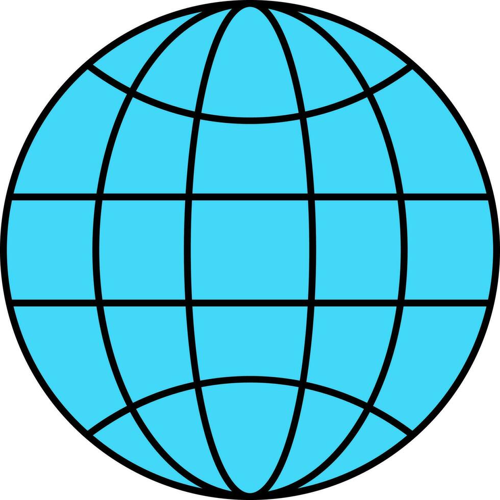 Turquoise Globe Icon In Flat Style. vector