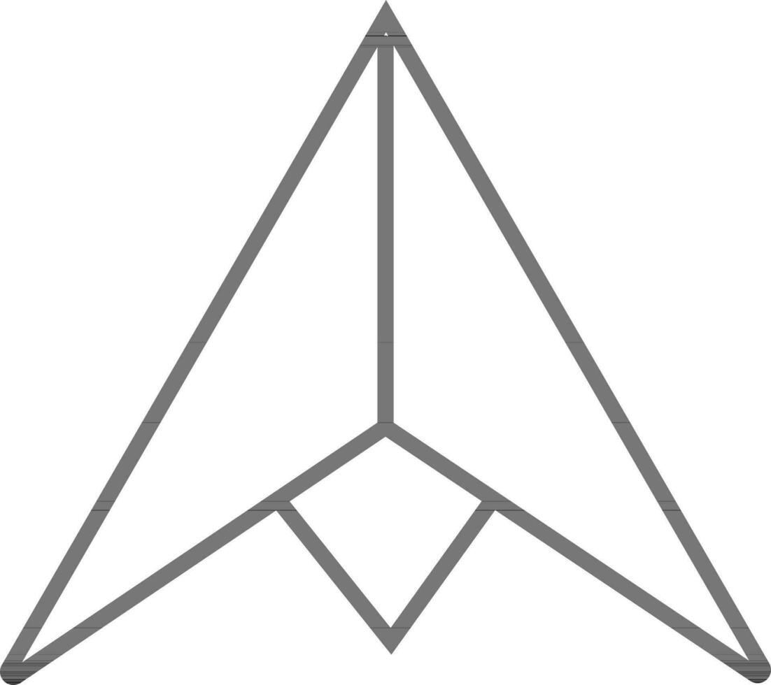 Black line art illustration of a paper plane. vector