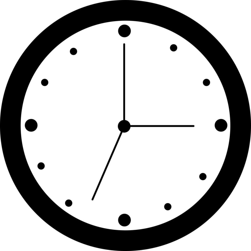 Isolated wall clock in flat style. vector
