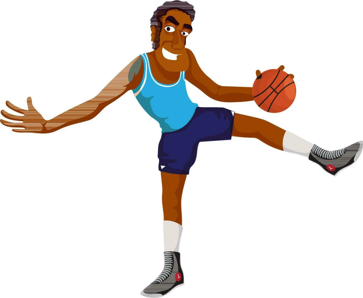 Cartoon character of a basketball player. vector