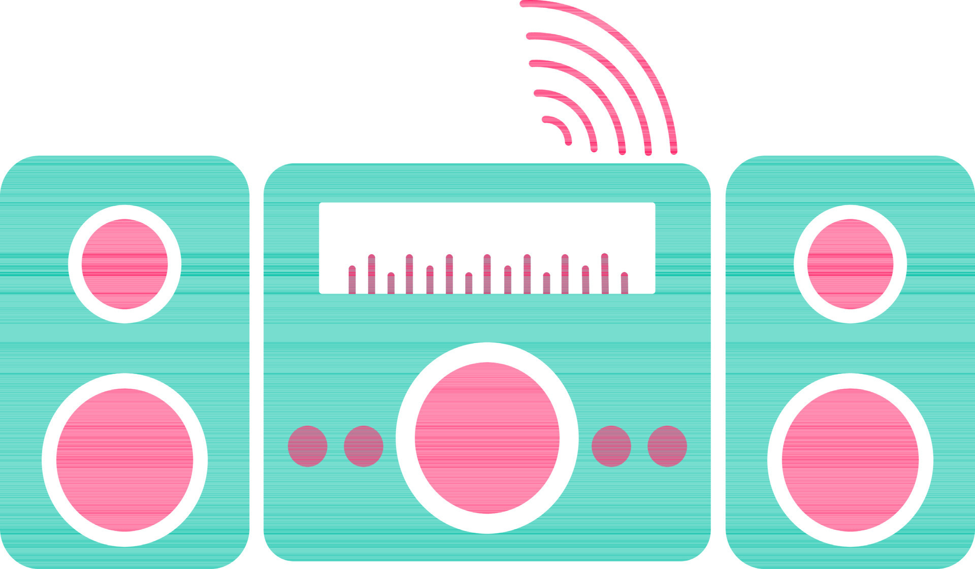 Green and pink audio sound speaker. 24517020 Vector Art at Vecteezy