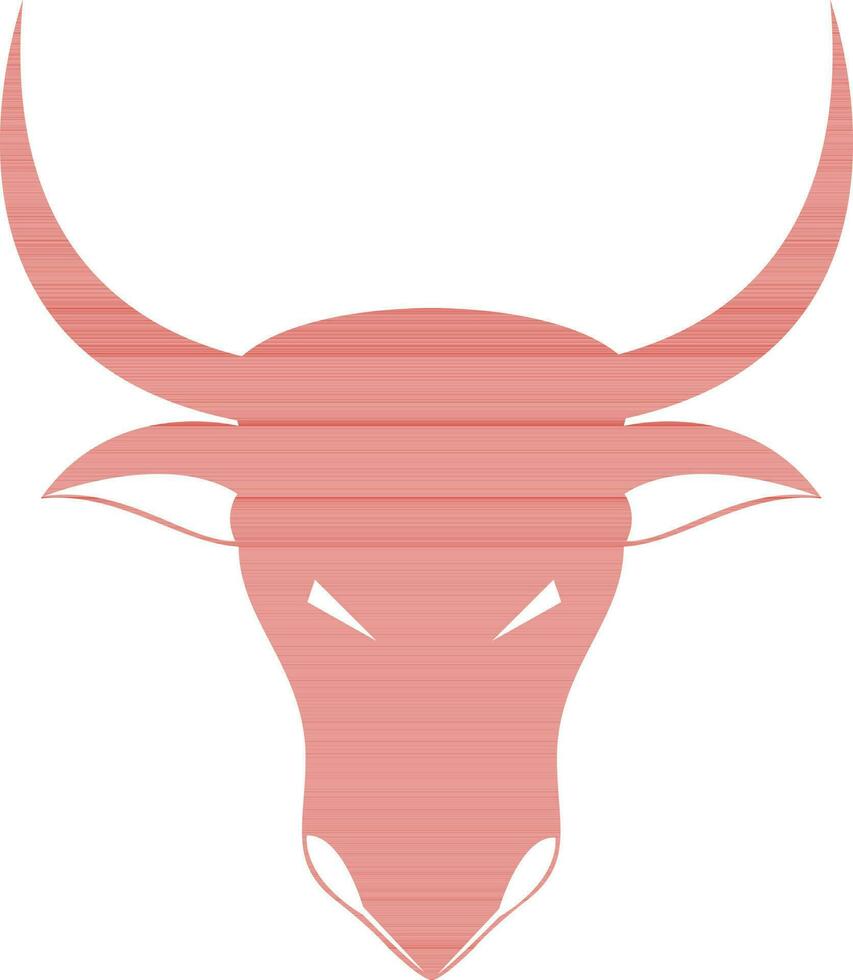 Red color of bull face in taurus of zodiac sign. vector