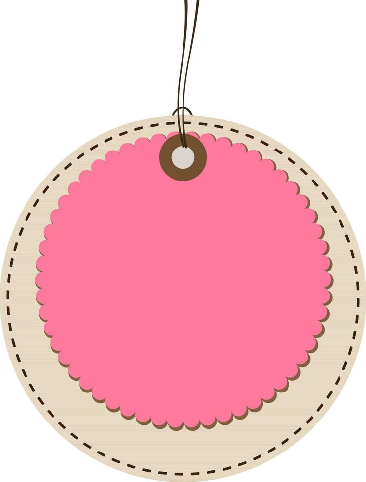 Illustration of pink tag or label. vector