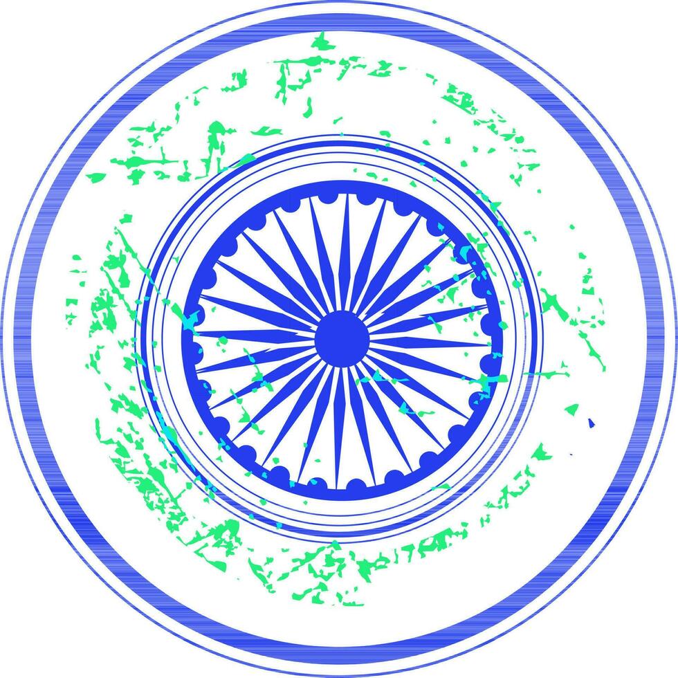 Colorful ashok chakra in round shape. vector