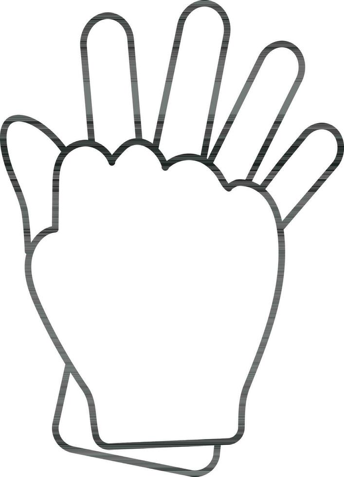 Illustration of hand glove icon in flat style. vector