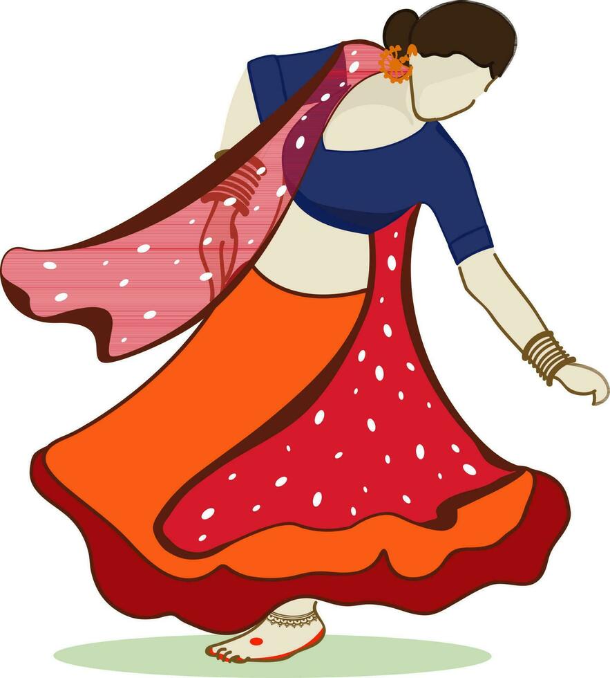 ilustración de un niña en bailando pose. vector