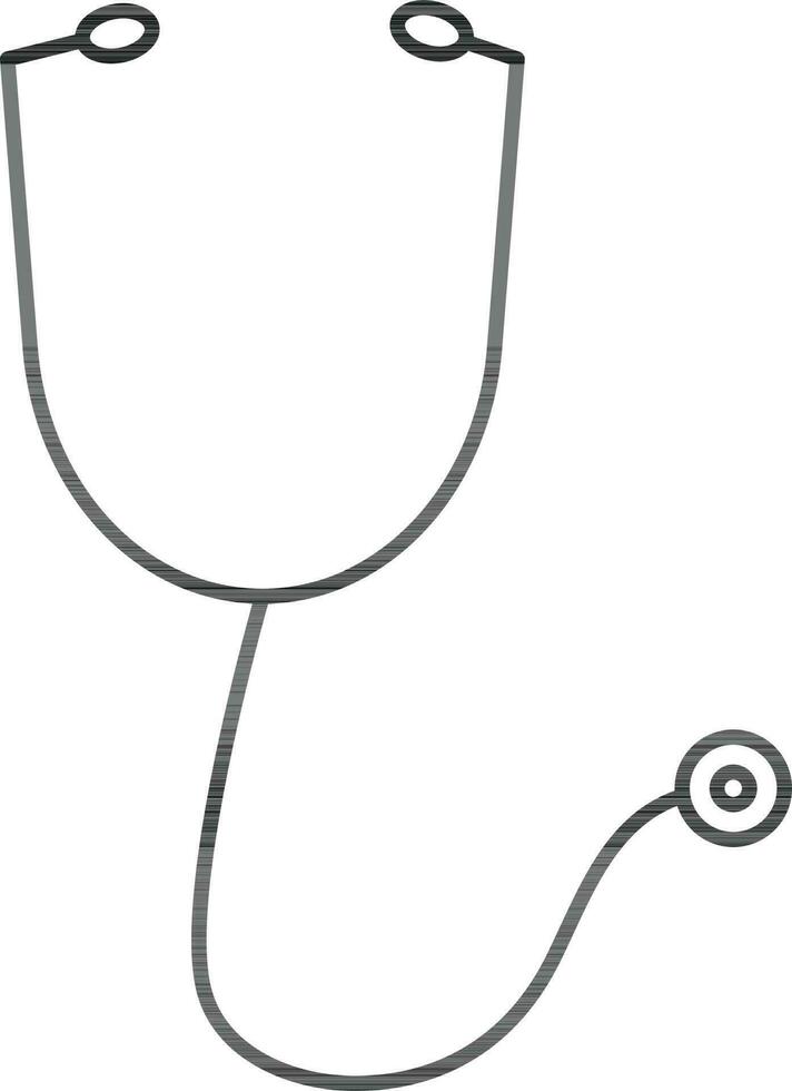 Illustration of stroke stethoscope icon. vector