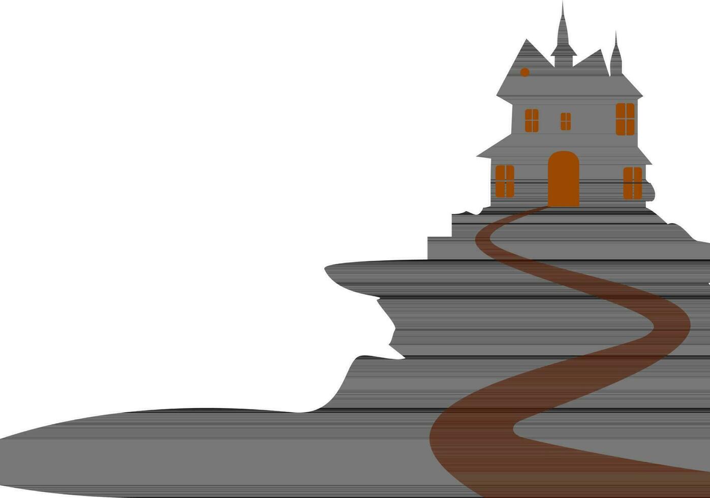 Illustration of haunted house. vector