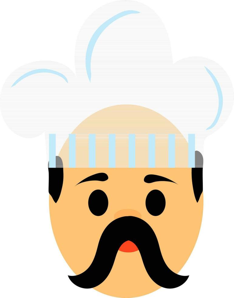 plano ilustración de cocinero rostro. vector