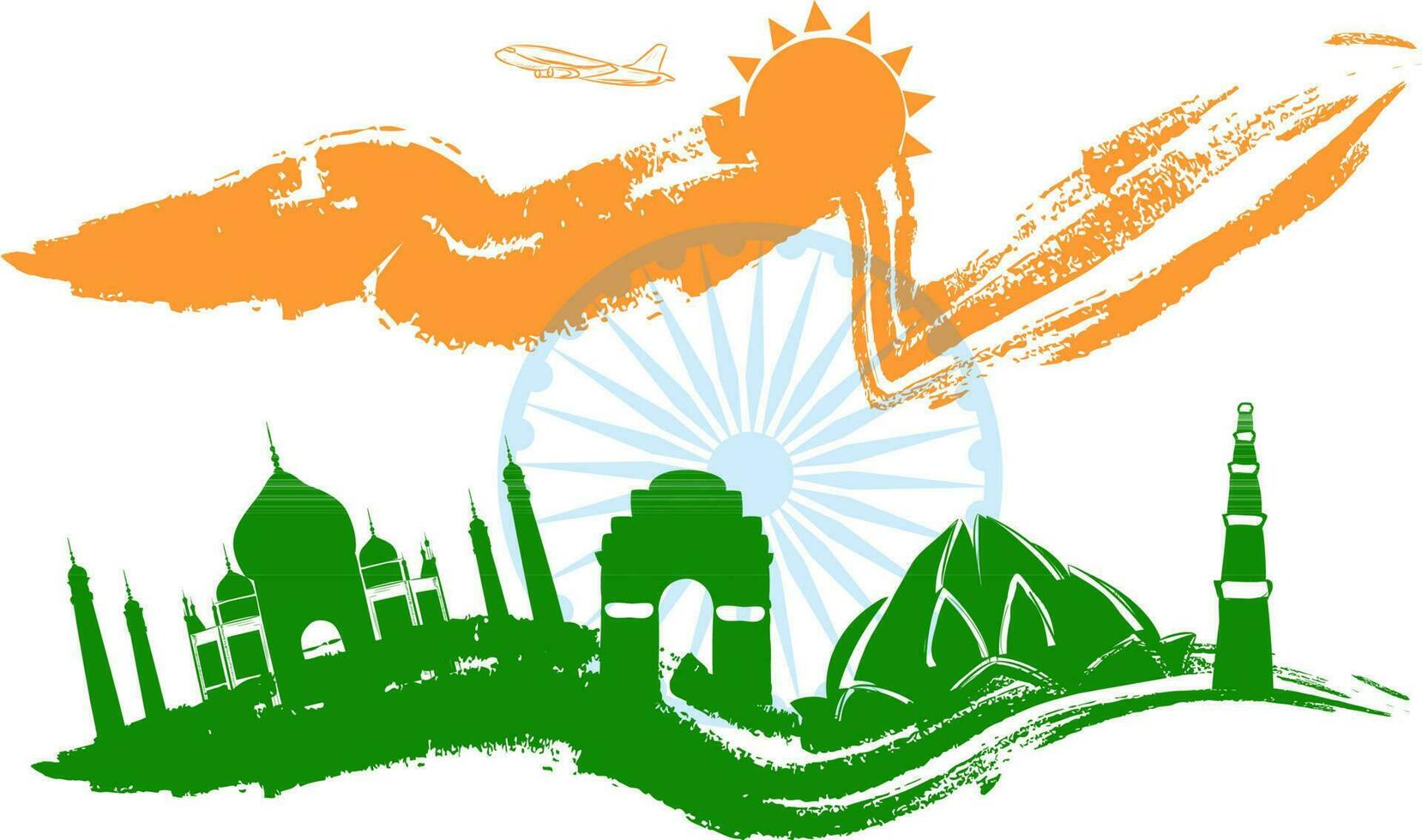 Creative Indian Flag colors elements. vector