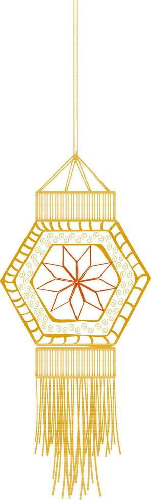 Beautiful hanging lamp or lantern. vector
