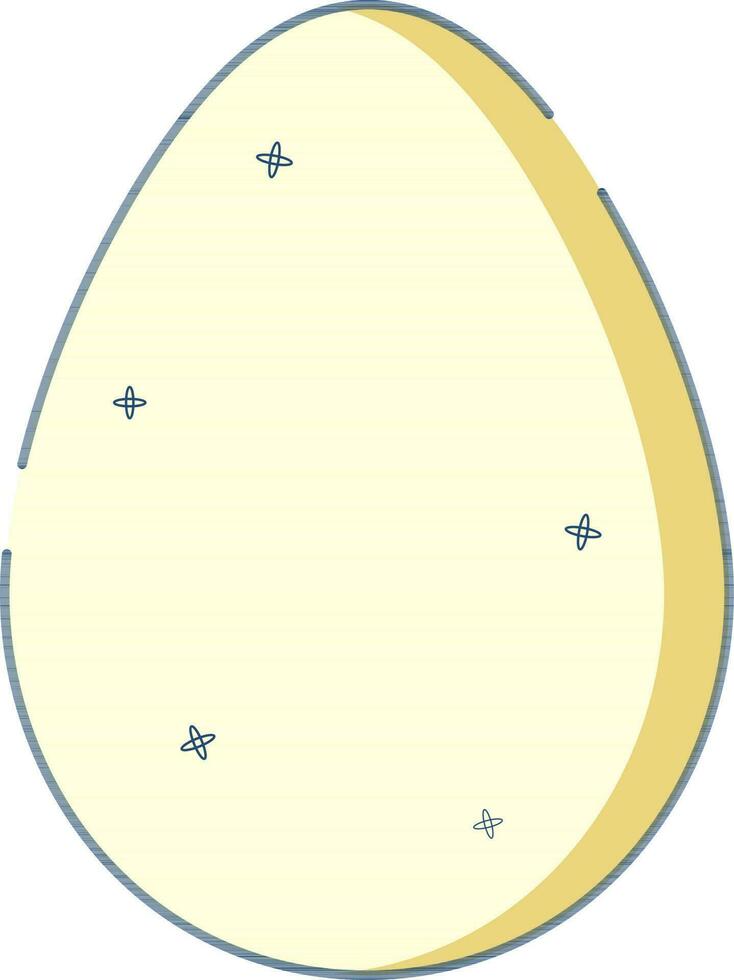 Yellow and blue star decorated easter egg. vector