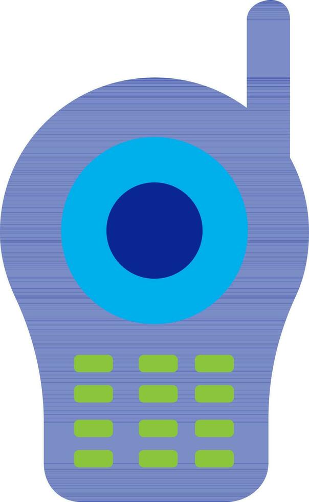 Retro mobile phone in blue and green color. vector