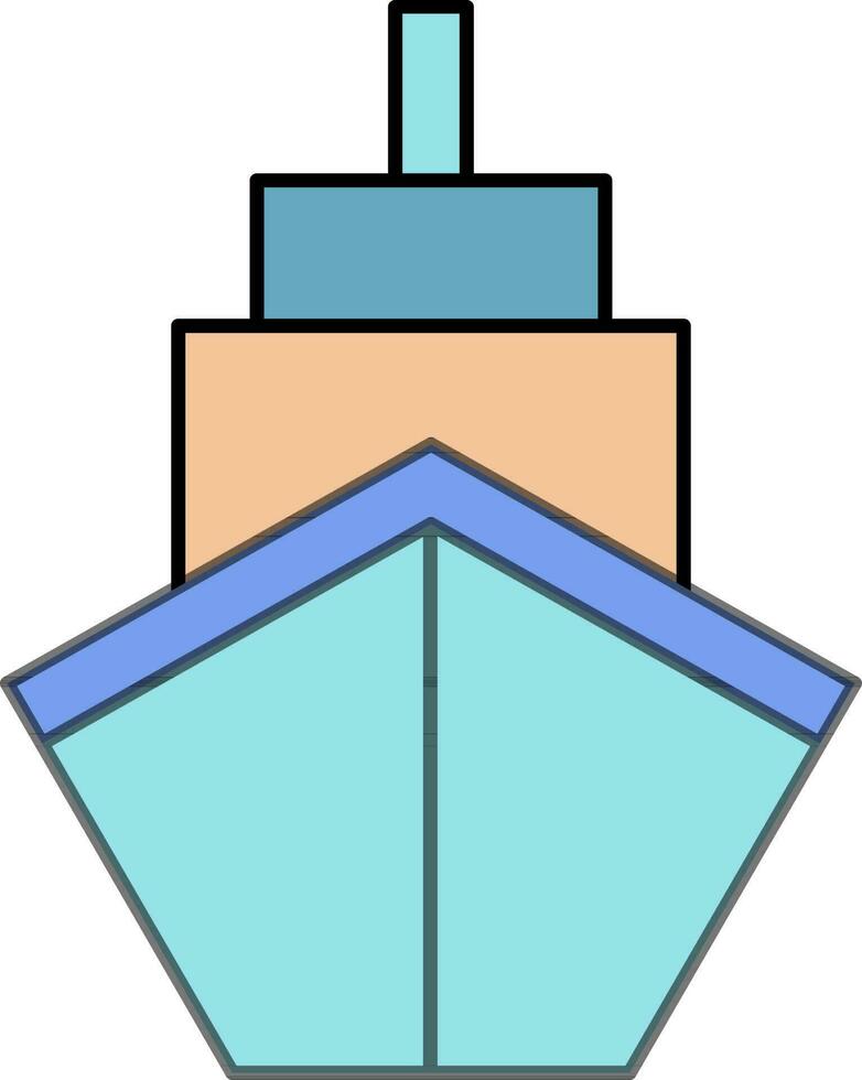 Front side view of a Ship. vector