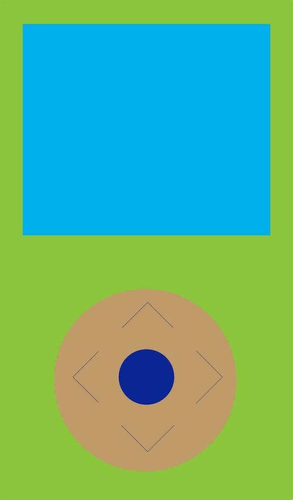 Green and blue retro portable gadget game. vector