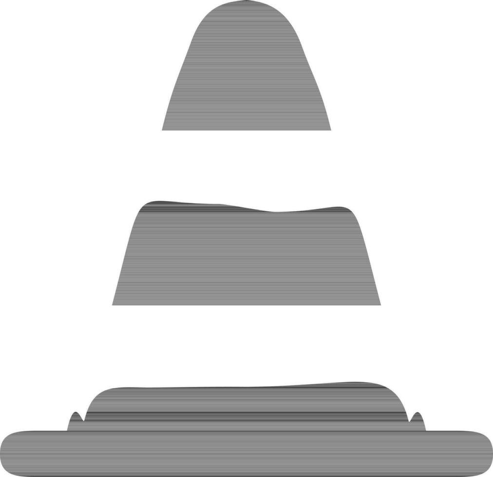 Flat isolated icon of a traffic cone. vector