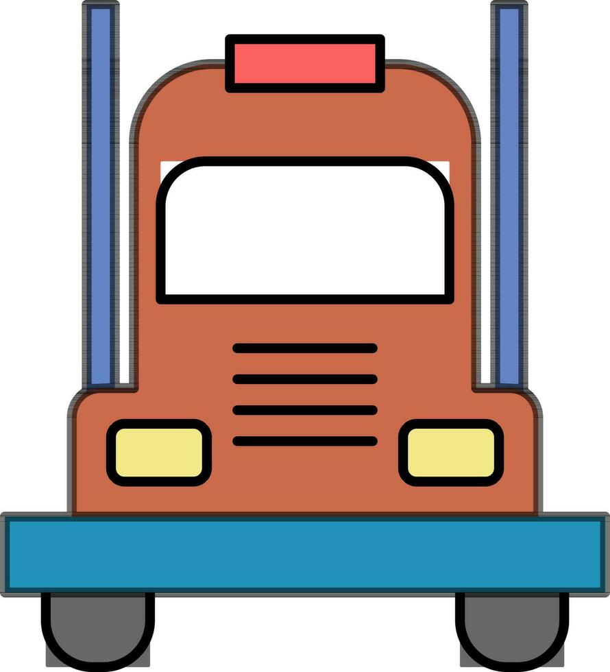 Front side view of a Truck. vector