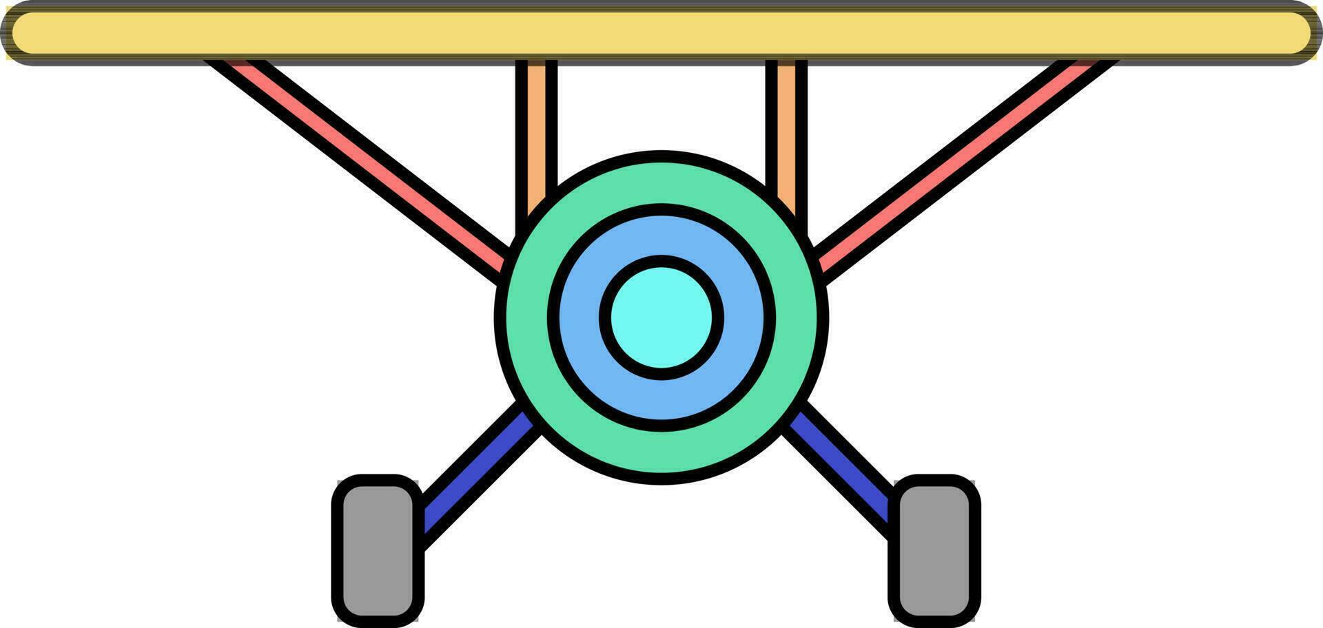 Front side view of a Biplane. vector