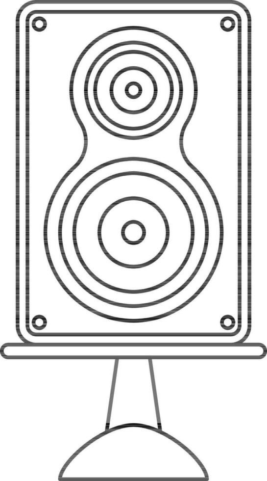 negro línea Arte audio sonido vocero. vector