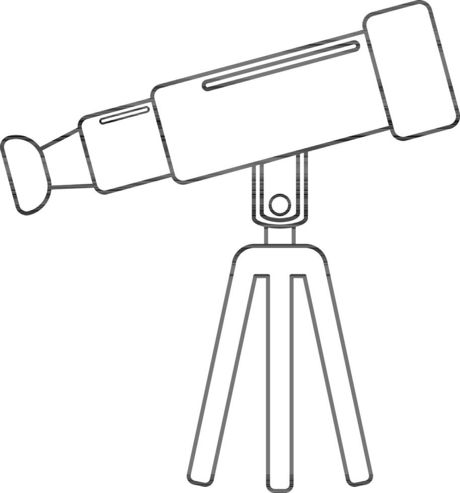 Isolated telescope in line art illustration. vector