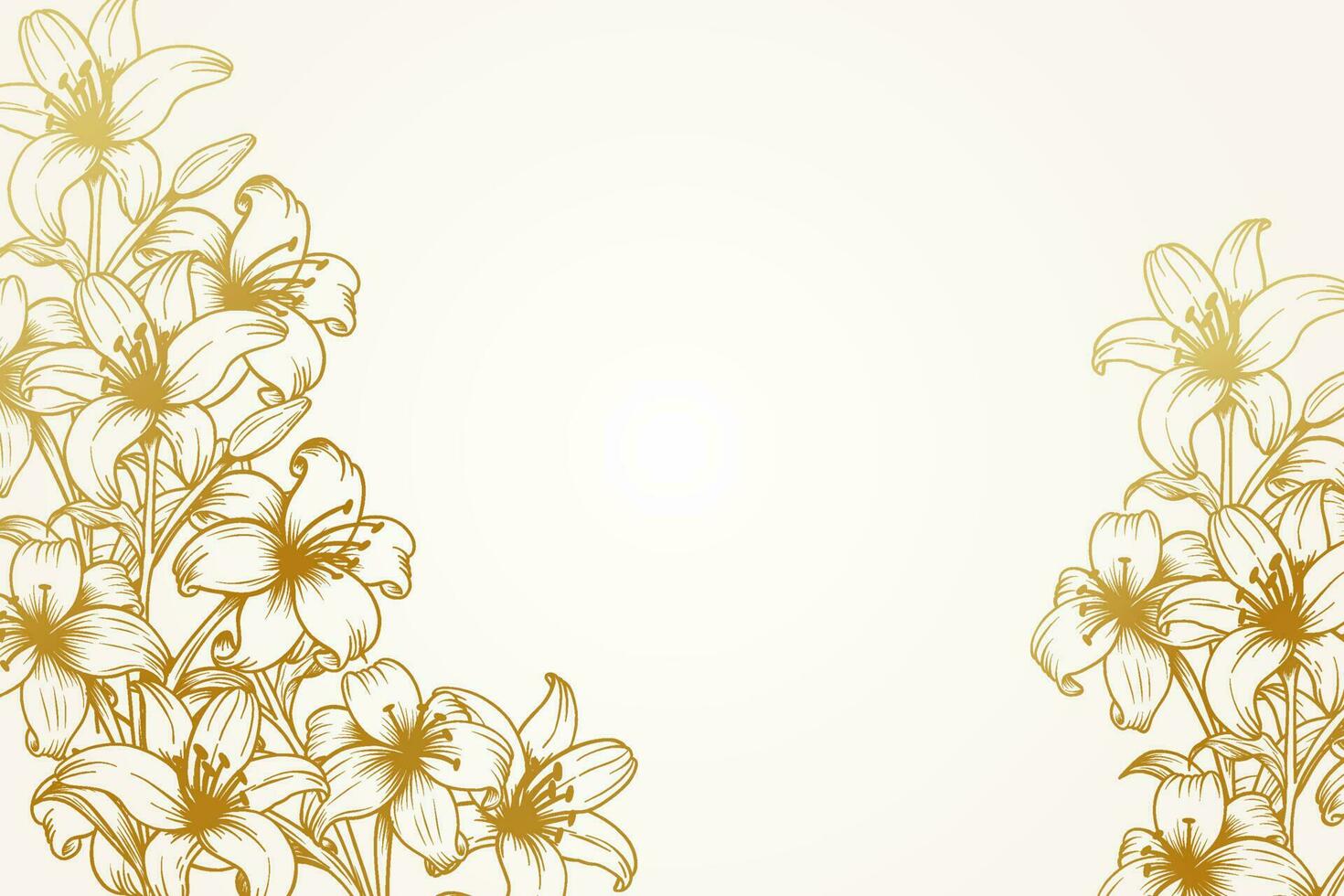 hand drawn lily flower background vector